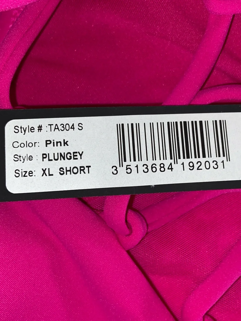 NWT Ta3 Hot Pink Plungey Swimsuit Size XL Short UPF 50 Corset Shapeware